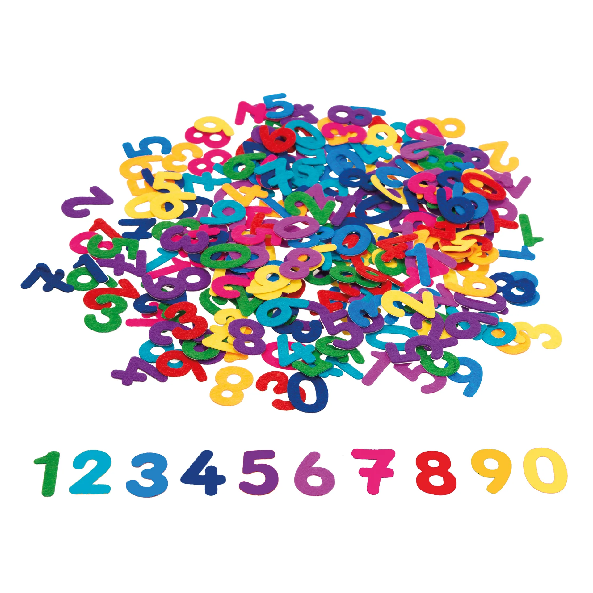 Cijfers van vilt, gekleurd, zelfklevend, 300-delige set