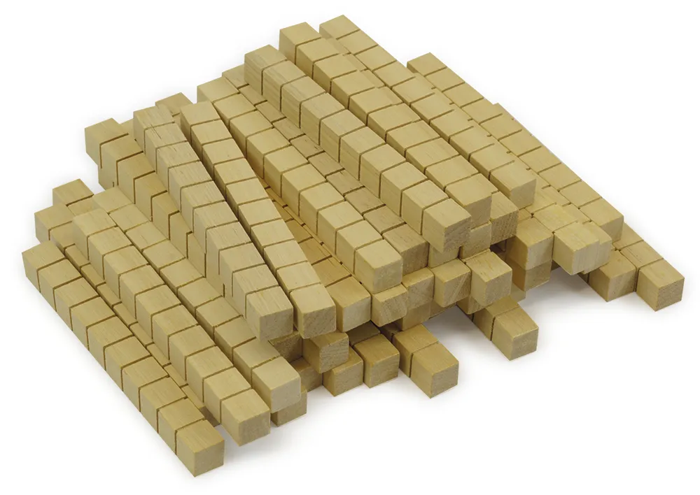 Dienes Dezimal-Zehner-Stäbe, aus Holz, 50 Stück