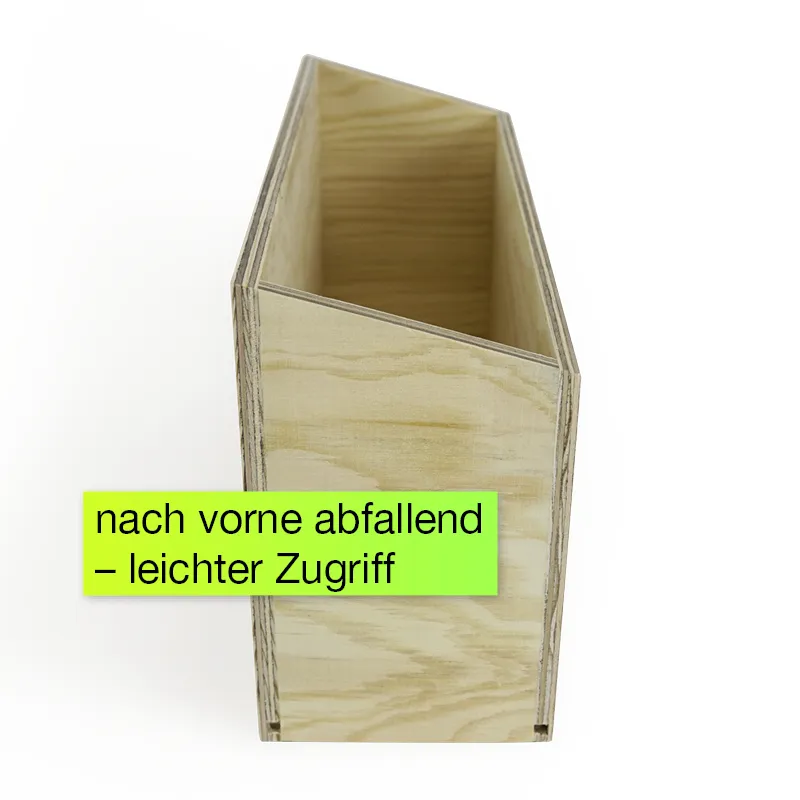 Arkivæske Tamara DIN A5 landskab, skrånende fortil, fyrretræ