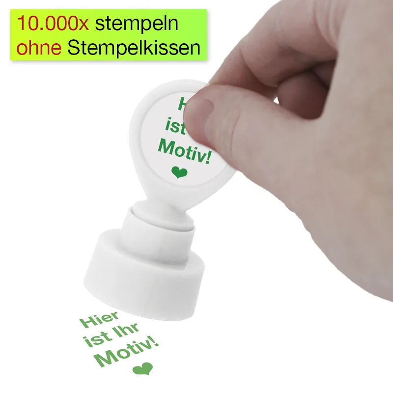 Individual-Siebdruck-Stempel, rund, 25 mm ø, grün