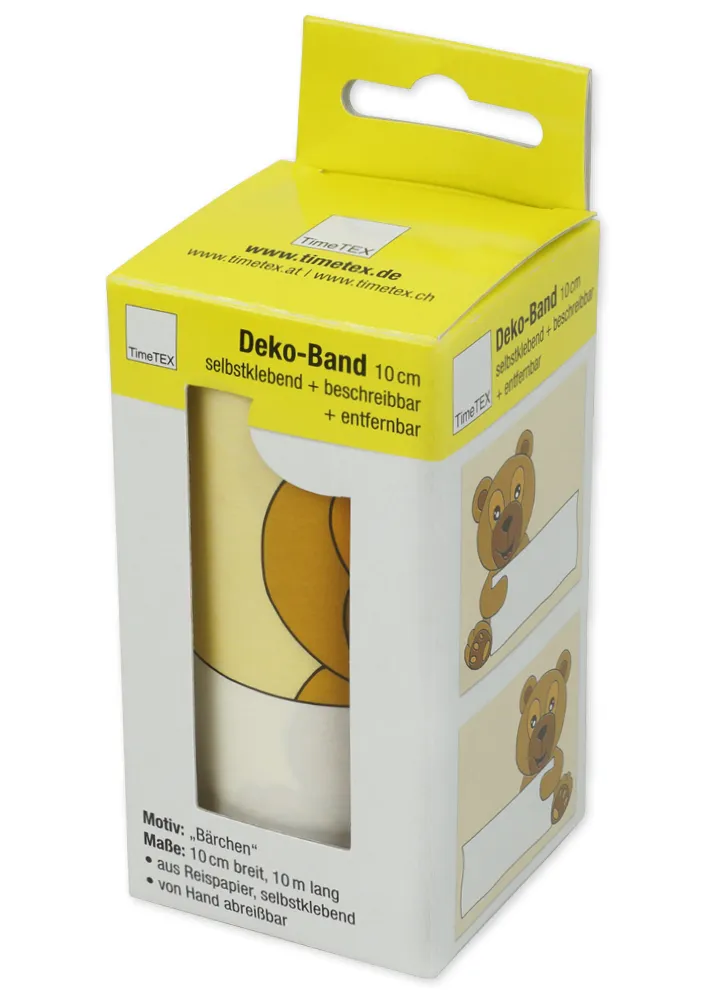 Deko-Band Reispapier 10 cm, selbstklebend + beschriftbar, 10m