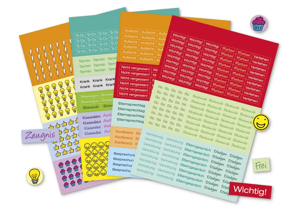 Block Organisations-Sticker XXL „Schulalltag“, 1.442 Stück