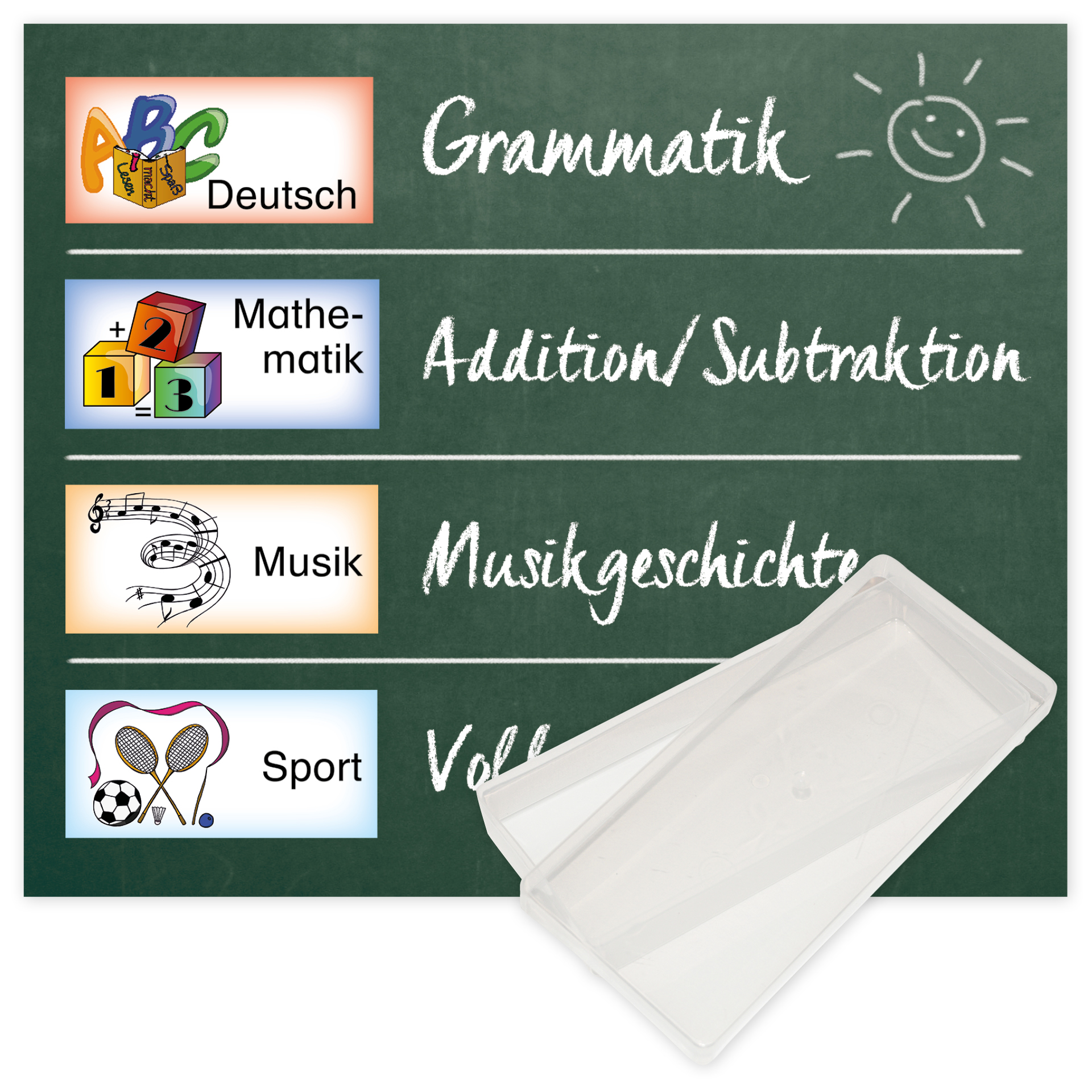 Stundenplan-Bildkarten aus Pappe, magnetisch, 40-tlg., in Box