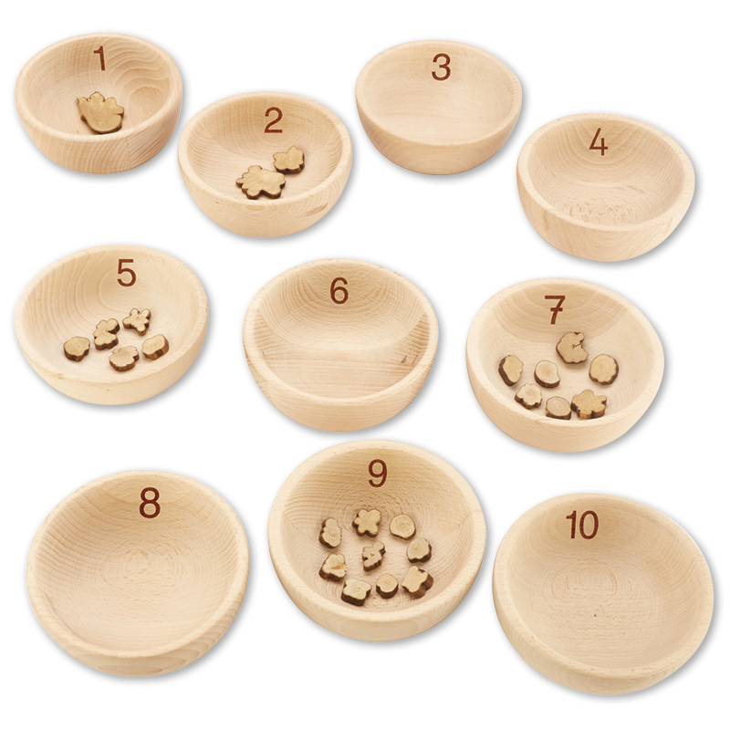 Hagemann Holzschalen mit Zahlen, 10-tlg.