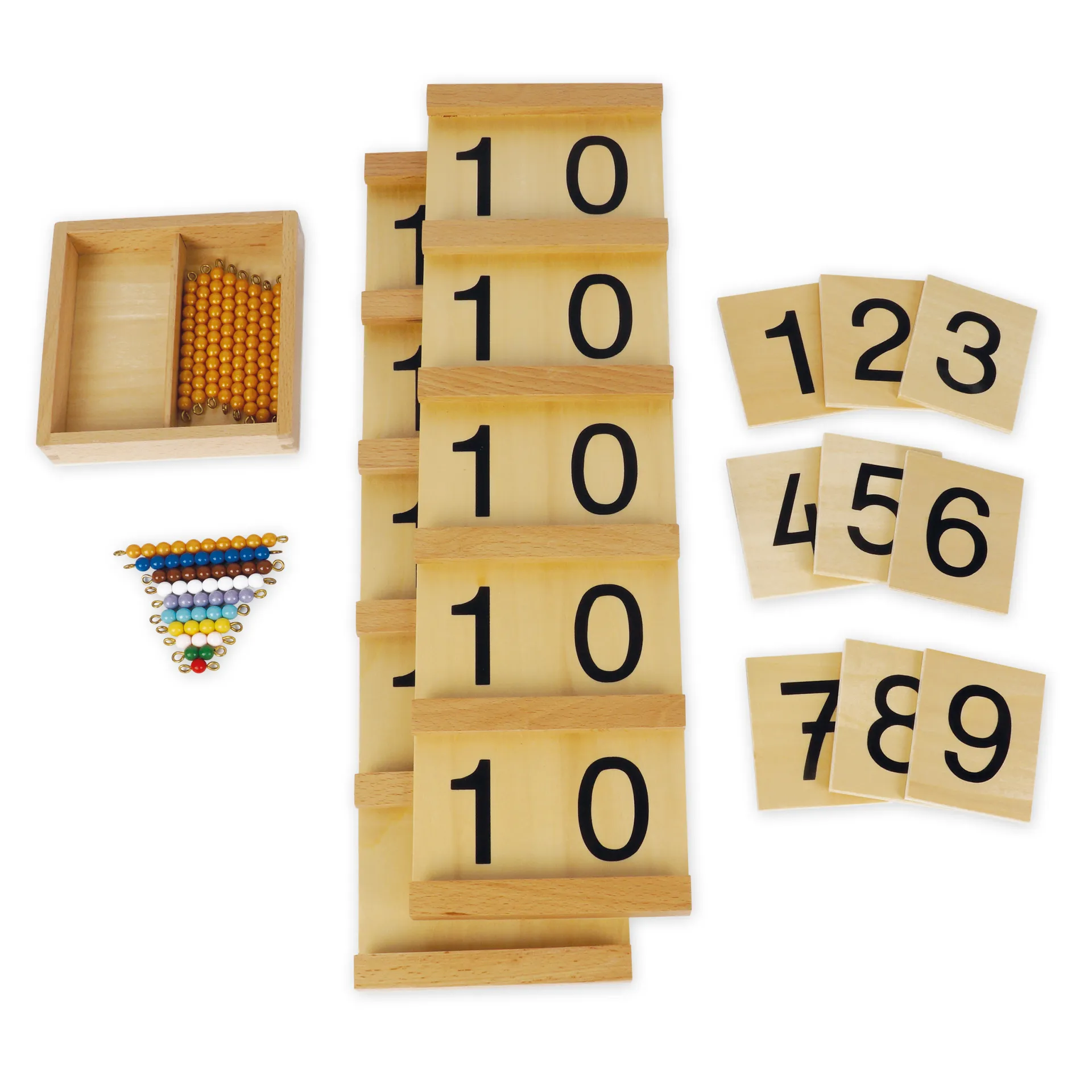 TimeTEX Set Seguintafeln I (11-19) und Kasten mit Perlen "Montessori Premium"