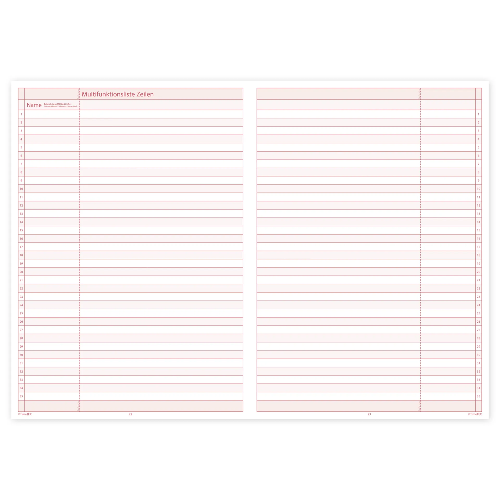 TimeTEX Klassen-Checklisten, A4 TimeTEX Klassen-Checklisten, A4