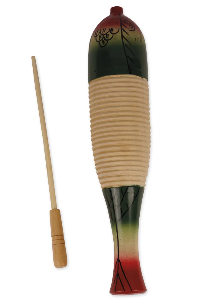 Guiro farbig, aus Holz, 30 cm