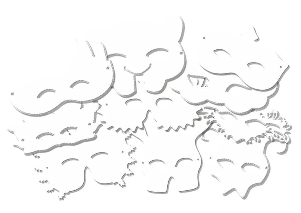 Tiermasken aus Papier, 30 Stück