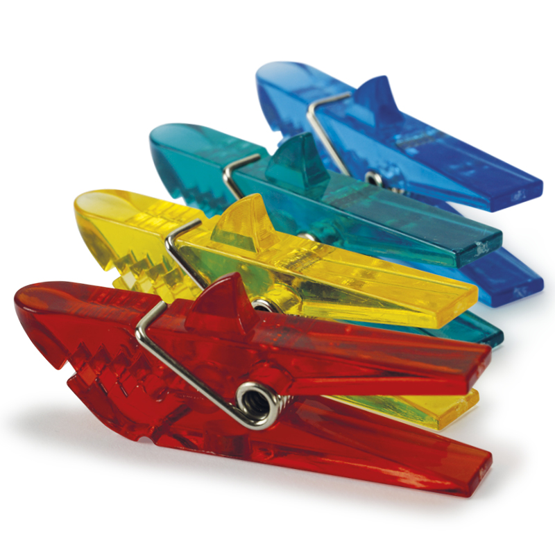 Magnet plast-klemmer "Haj", 4 stk, ca. 6 cm
