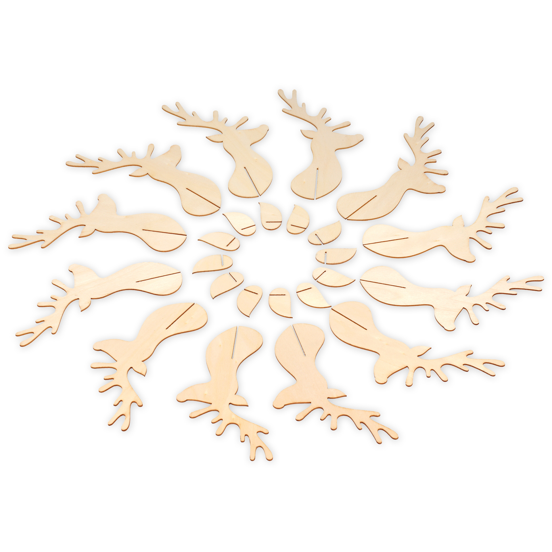 Rentiere Bastelset für Papprollen, 12 Stück, 24-tlg.