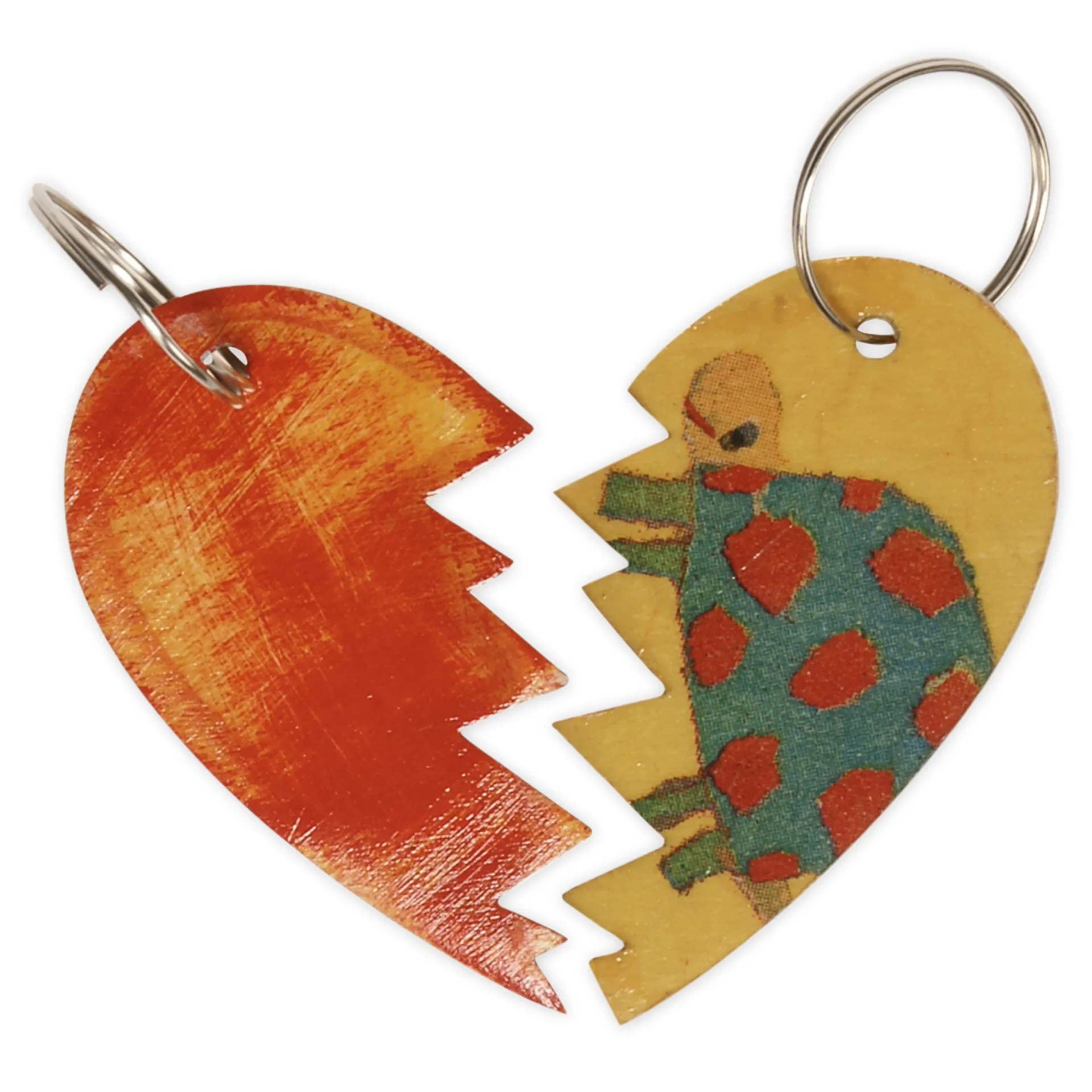 Schlüsselanhänger "Geteiltes Herz", 12 Stück