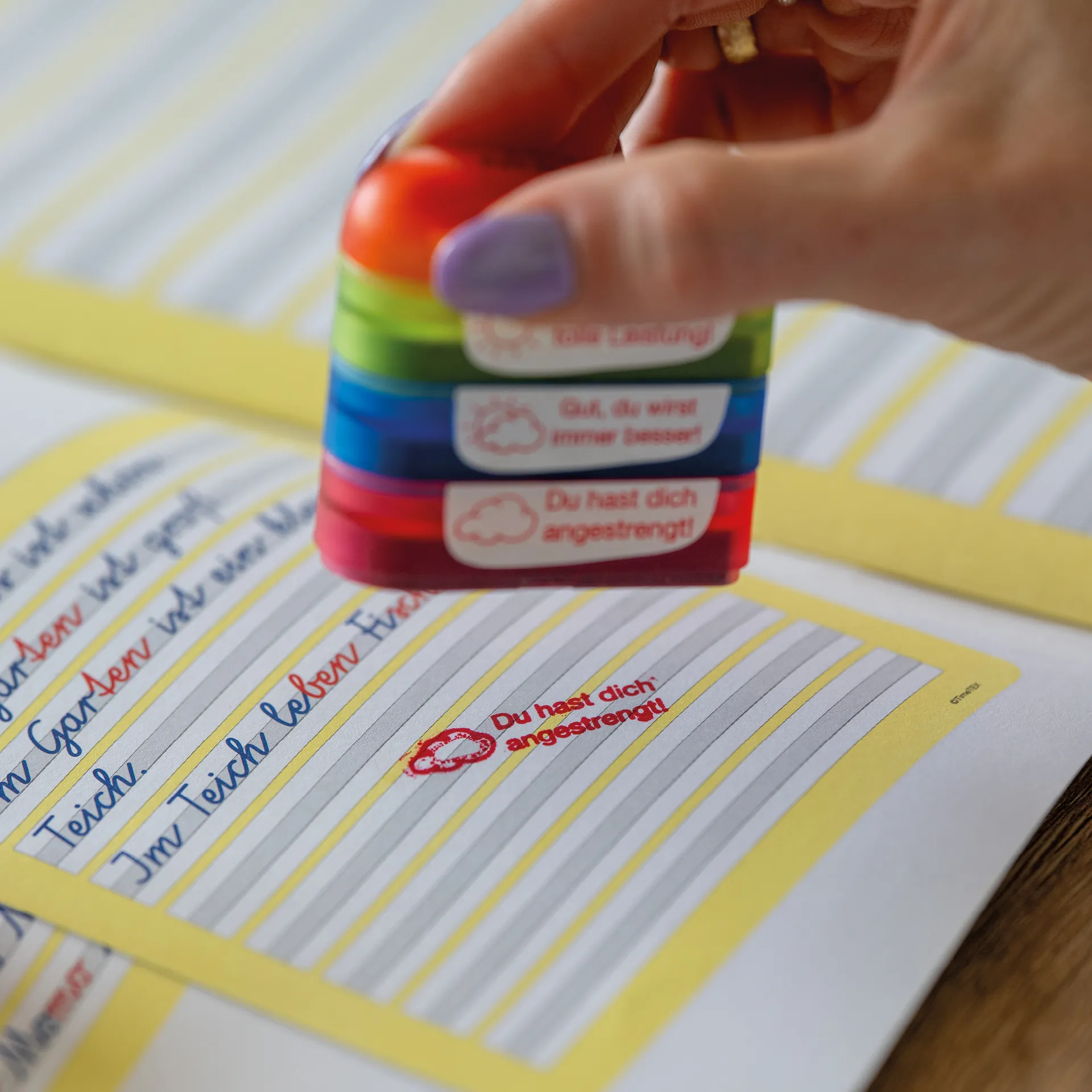 Siebdruck-Stempel "Perpetuum", 4 in 1, "Sonne und Wolken"