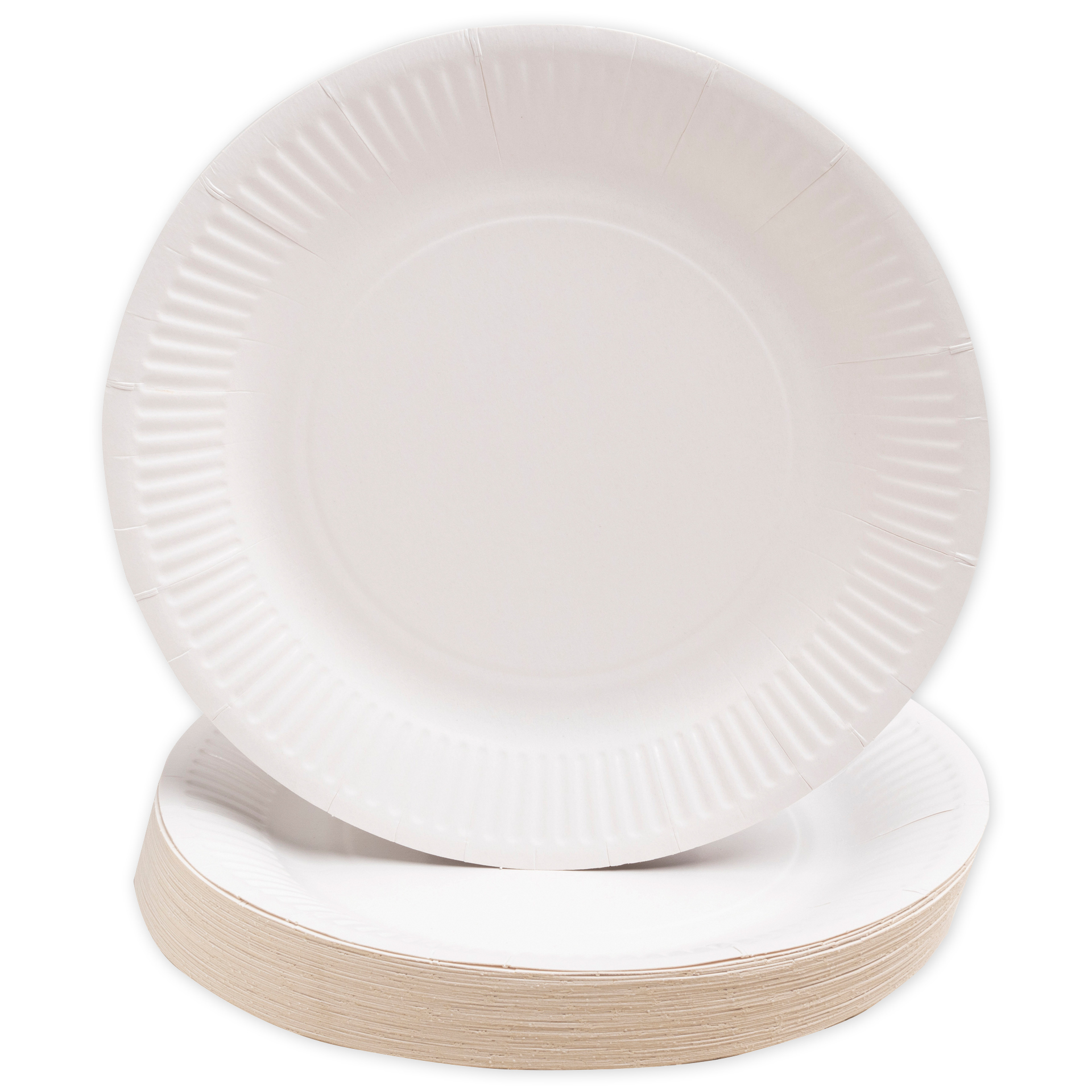 Set Pappteller weiß, 23 cm ø, 50 Stück