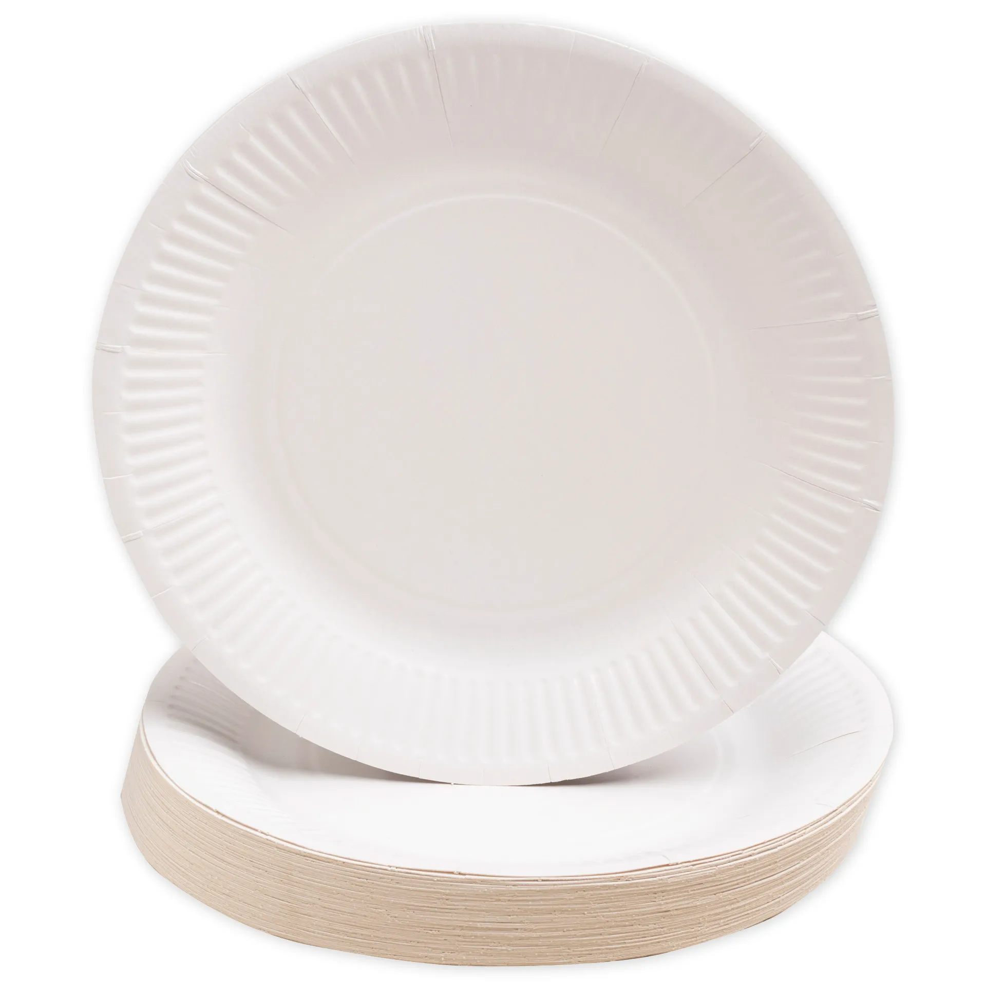 Kartonnen borden, wit, 23 cm  ø, set 50 stuks