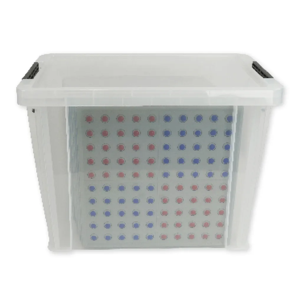 Klassensatz ABACO tricolor für 100-er Zahlenraum, rot-blau-grau, 8-tlg., in Box