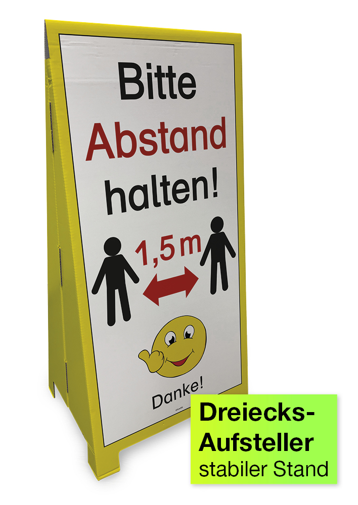 Stand-Display "Bitte Abstand - Danke", 5-tlg.