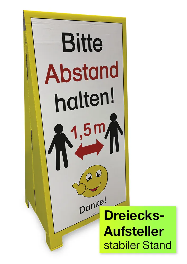 Stand-Display "Bitte Abstand - Danke", 5-tlg.