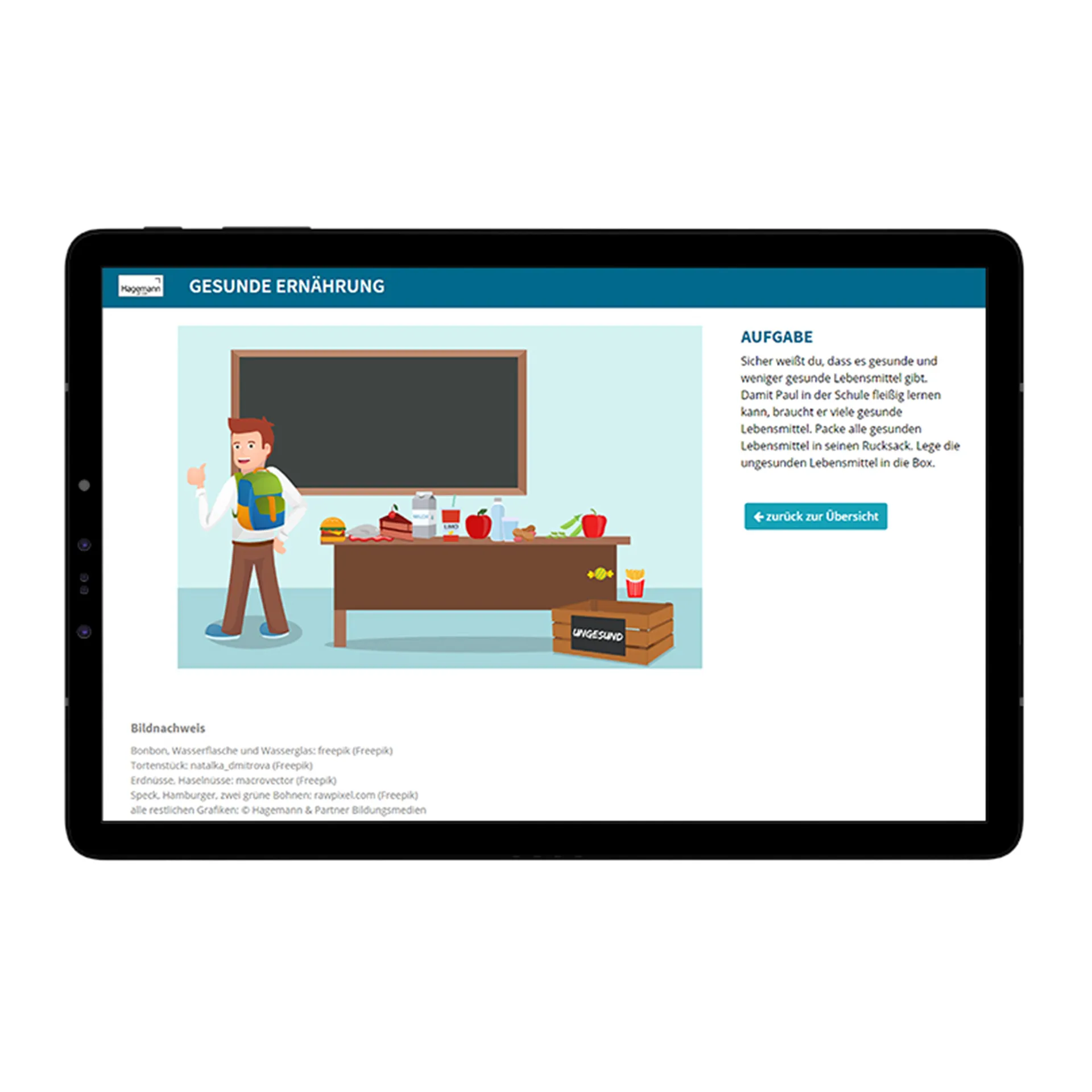 Ernährungspyramide mit Lebensmitteln, magnetisch, 72-tlg.