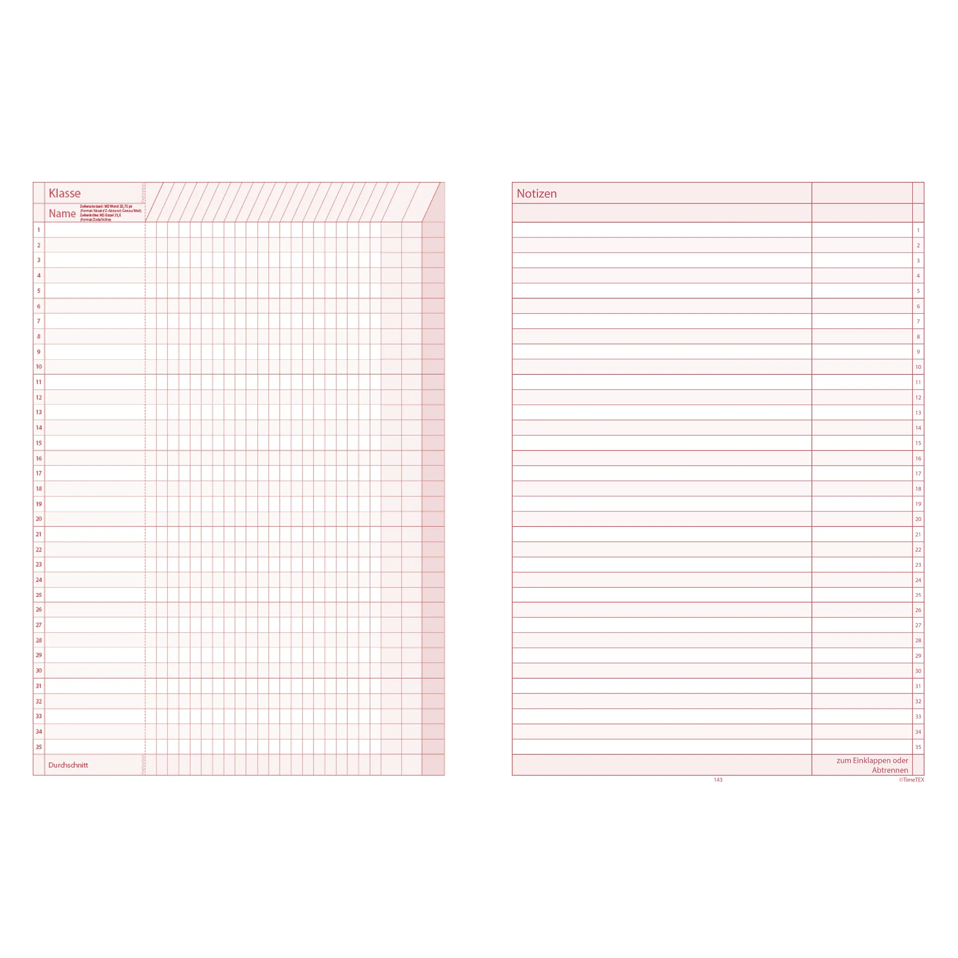 TimeTEX Referendariats-Planer "Documento lose Blatteinlage", A4