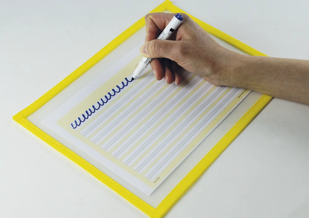 Bolsas de aprendizaje y recogida A5-Plus con borde de tela de color, 10 unidades