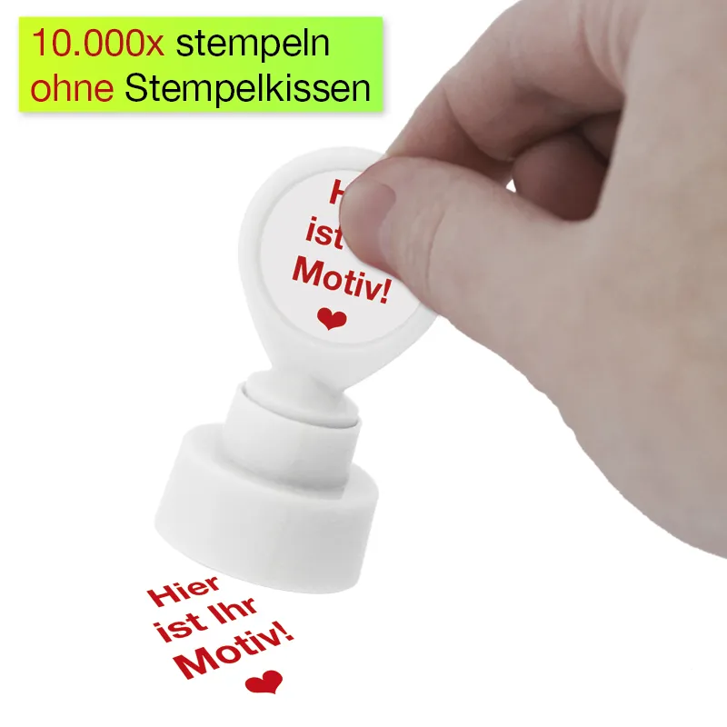 Individual-Siebdruck-Stempel, rund, 25 mm ø, rot