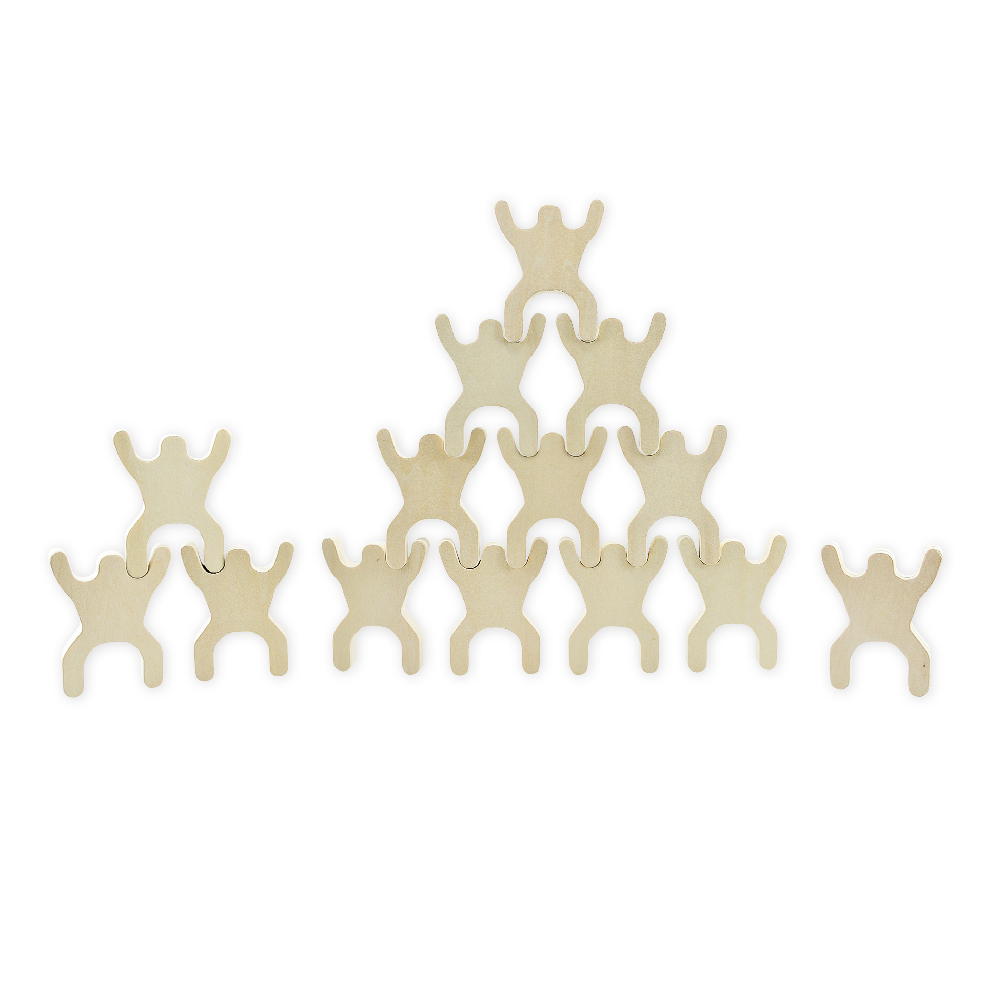 Figuren-Stapelspiel aus Holz, 36-tlg. im Beutel