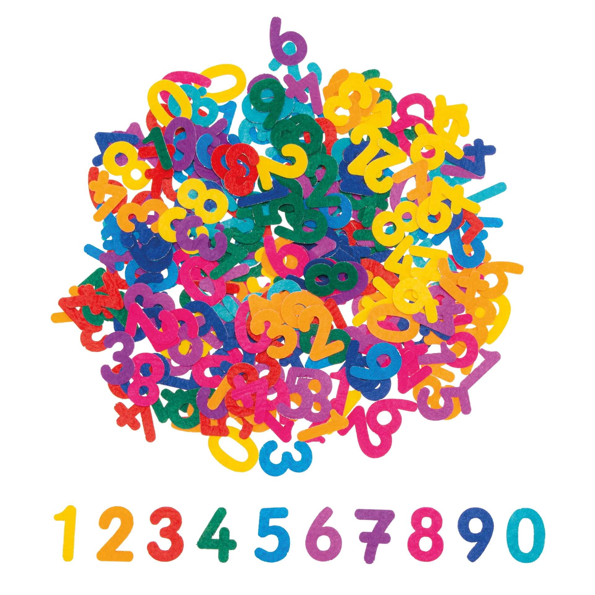 Cijfers van vilt, gekleurd, zelfklevend, 300-delige set