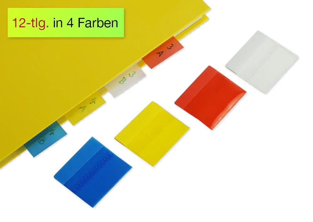 Register-Taben 12-tlg., selbstklebend, aus Kunststoff-Folie