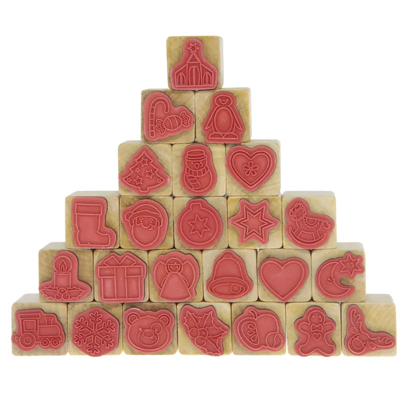 Holzstempel "Adventskalender", 24-tlg.