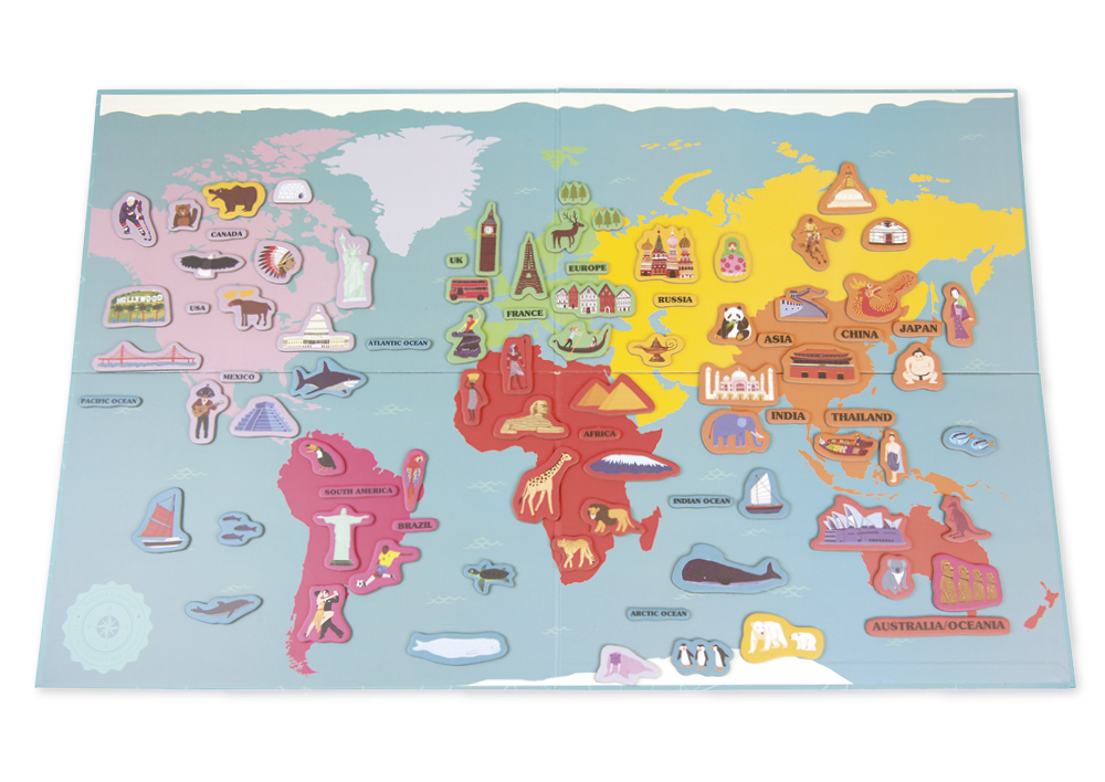 Legespiel "Magnetische Weltkarte", 149-tlg.