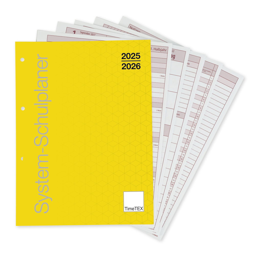 TimeTEX Schulplaner "lose Blatteinlage", A4-Plus, gelb 2025/2026