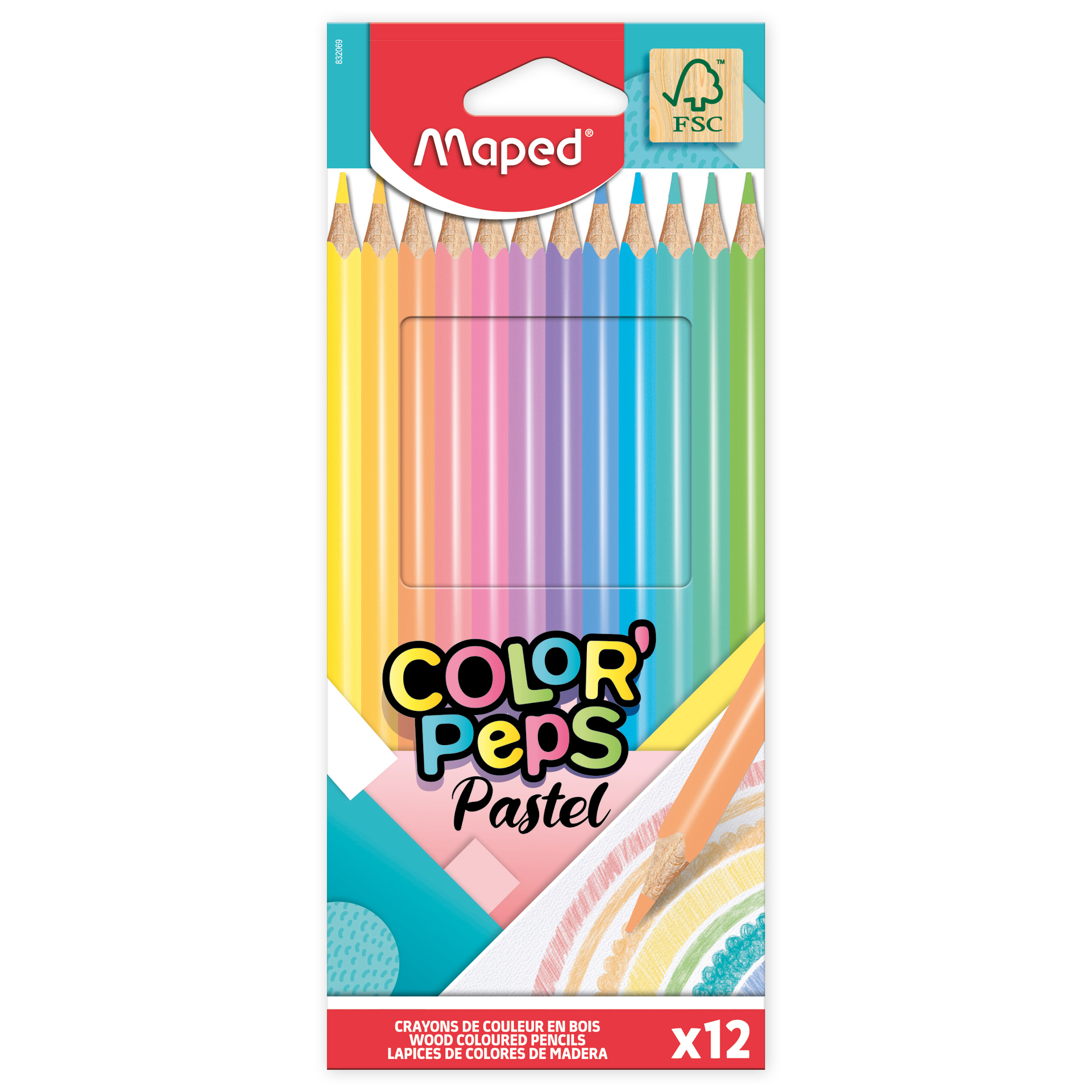 Buntstifte COLOR'PEPS Pastel, 12 Stück