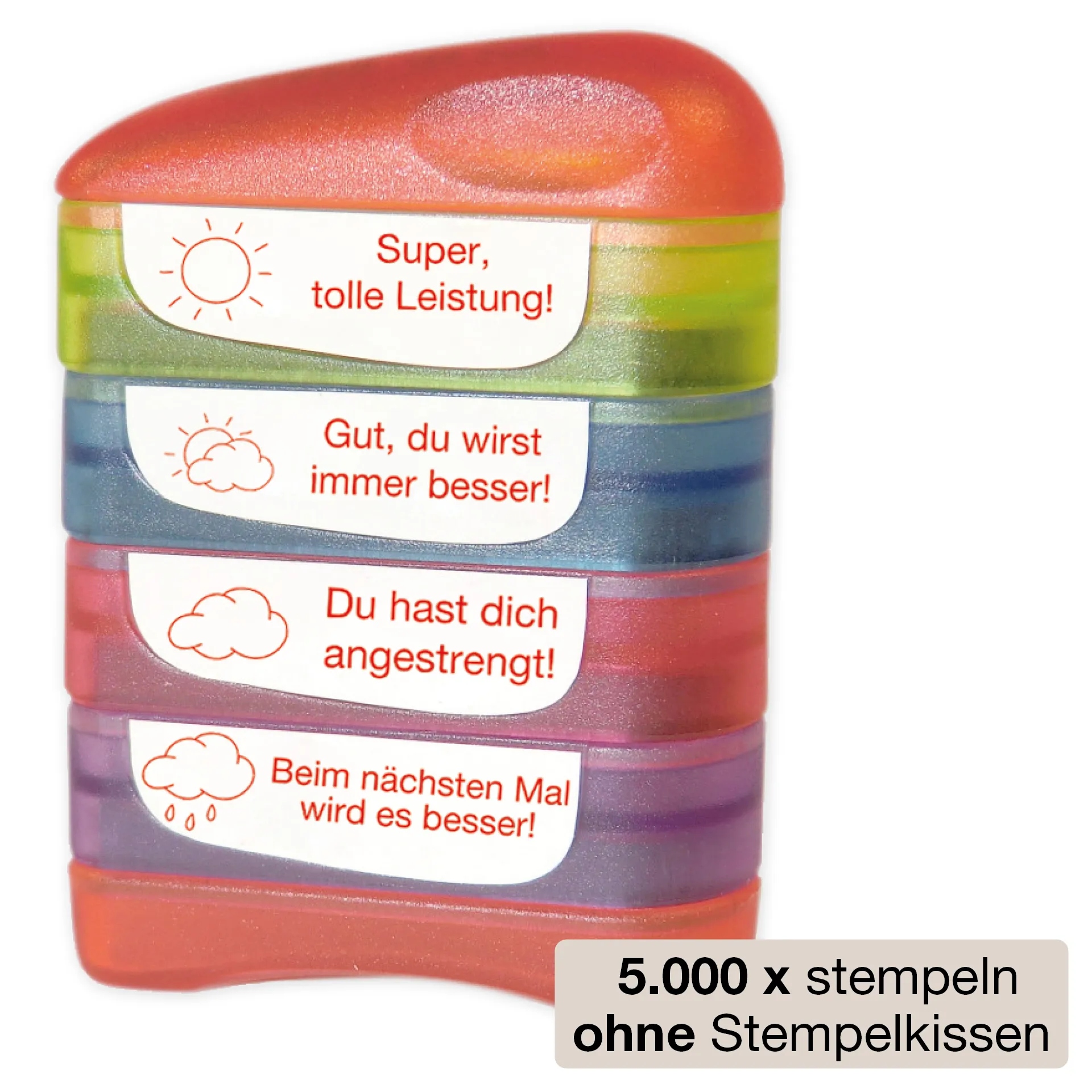 Siebdruck-Stempel "Perpetuum", 4 in 1, "Sonne und Wolken"