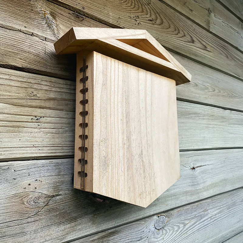 Wildbienen-Hotel mit Beobachtungsmöglichkeit, aus Holz, zum Aufklappen
