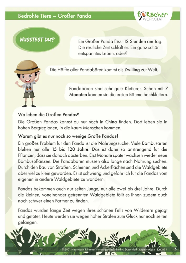 Projektset "Bedrohte Tiere an Land", 12-tlg.