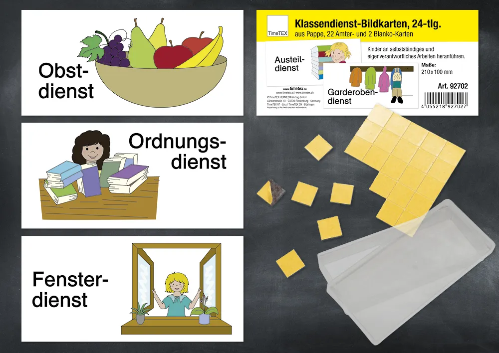 Klassendienst-Bildkarten magnetisch, 24-tlg., in Box