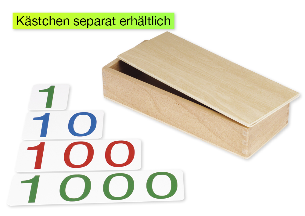 Grandes cartes numériques 1-1000 en plastique, TimeTEX « Montessori Premium »