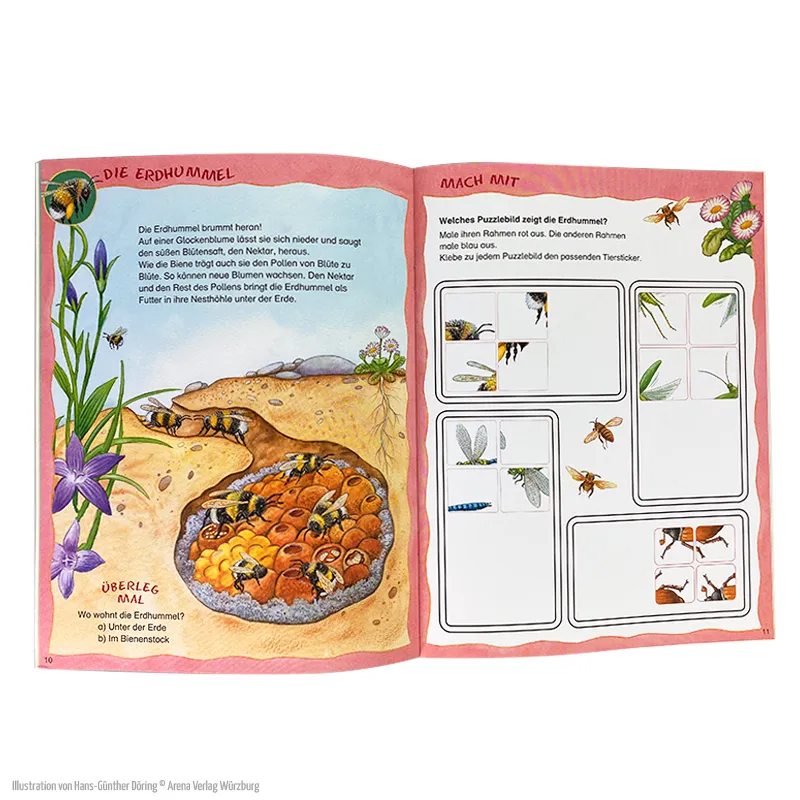 Buch "Die kleine Honigbiene und ihre Freunde", 24 Seiten mit 60 Aufklebern