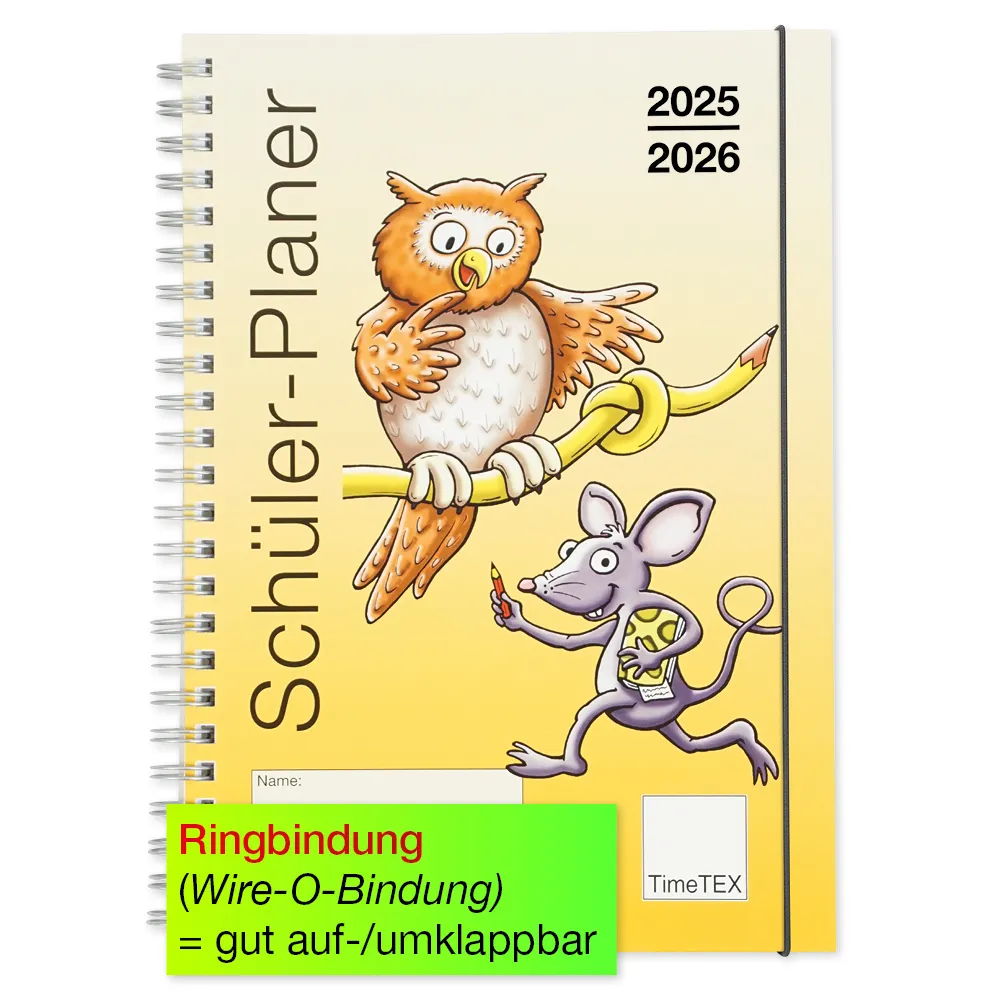 TimeTEX Schüler-Planer Grundschule A5, Standard 2025/2026