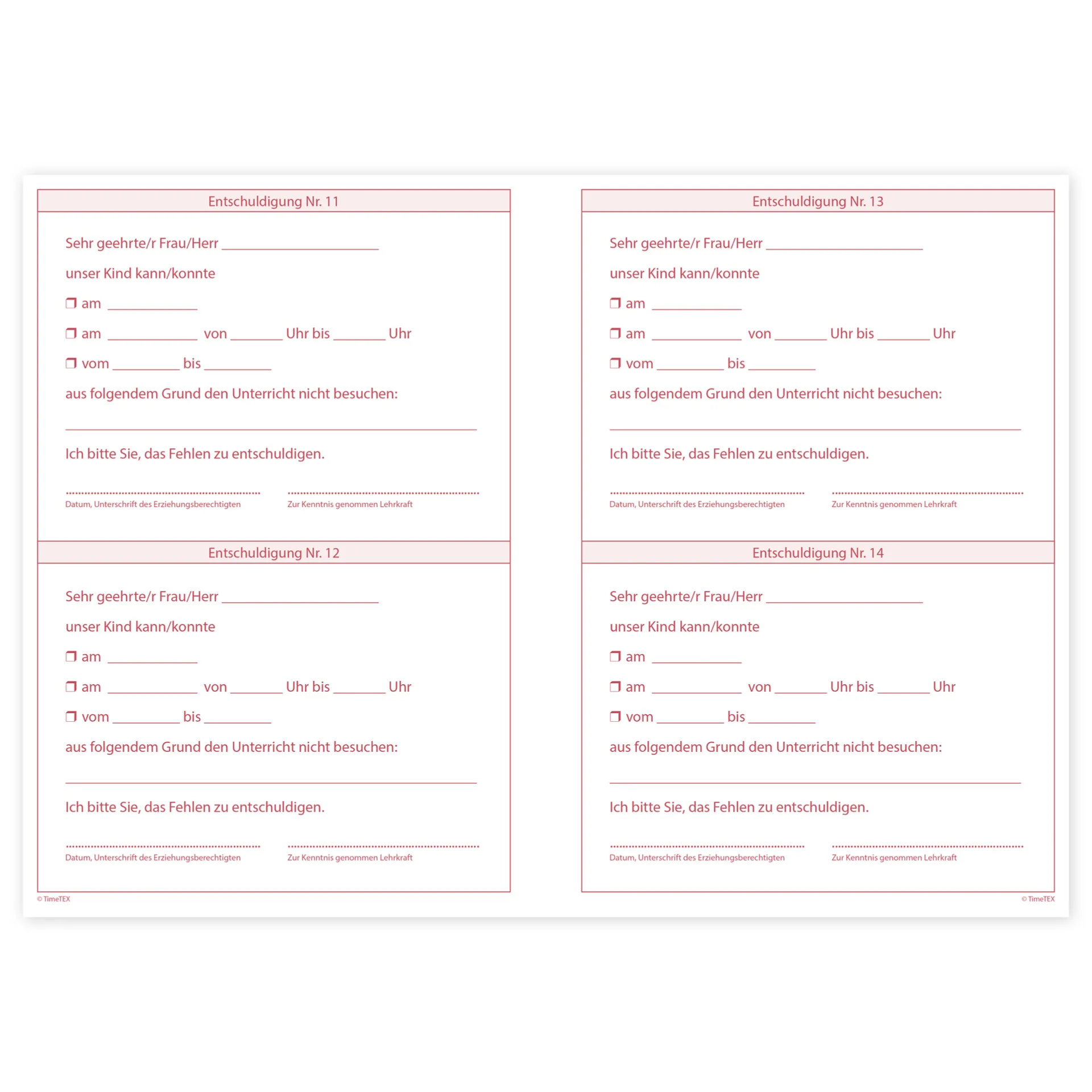 TimeTEX Lehrer-Eltern-Heft A5