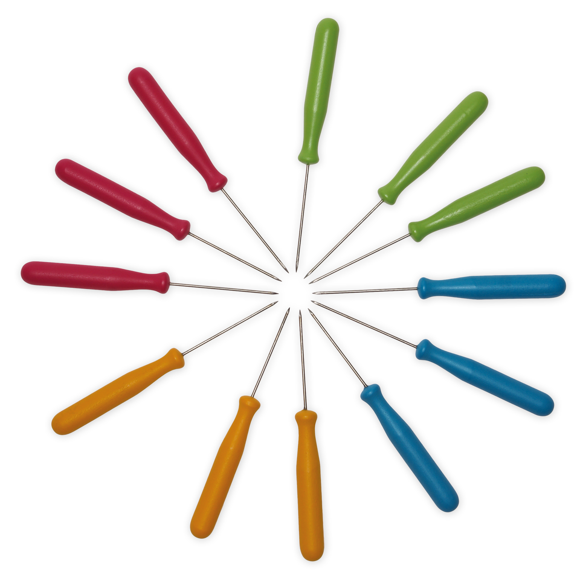 Set Prickelnadeln "4 Farben", 13,5 cm, 12 Stück