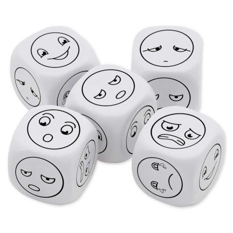 TimeTEX - Set de zaruri "6 fețe cu emoții diferite", 5 bucăți