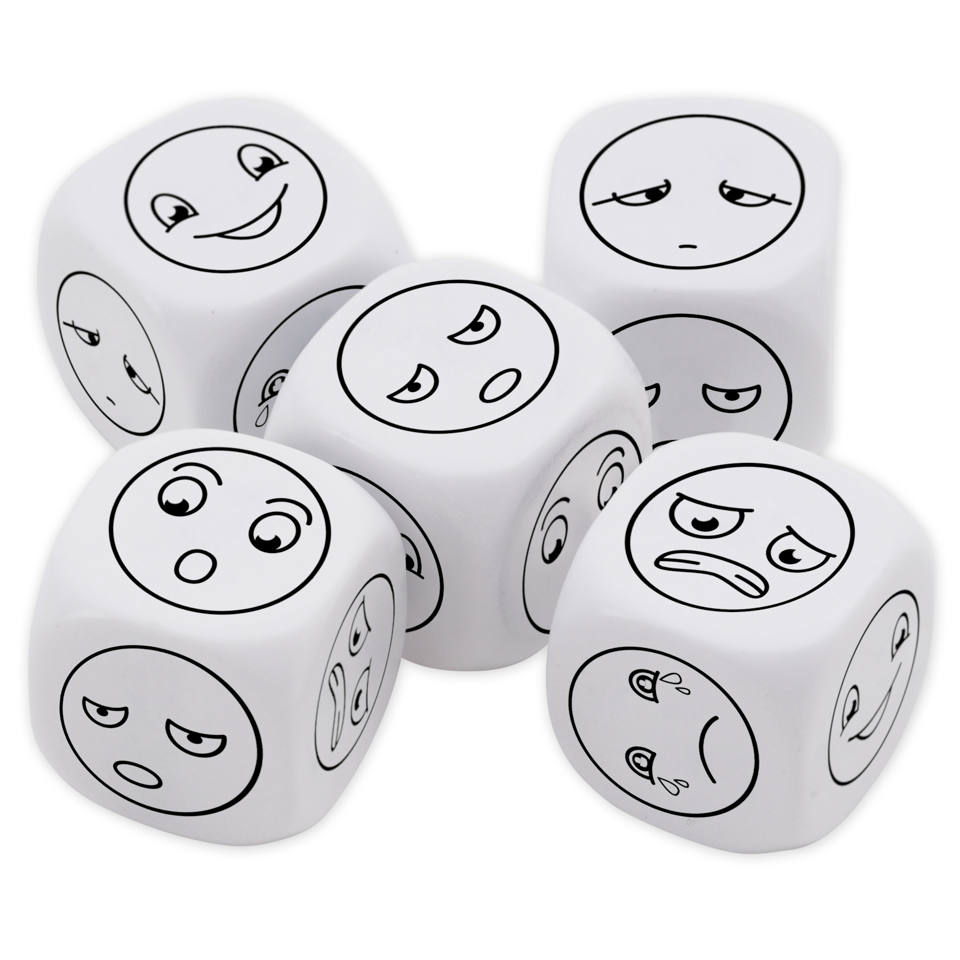 TimeTEX Dobbelstenen emoties, "6 gezichtjes", 5-delige set