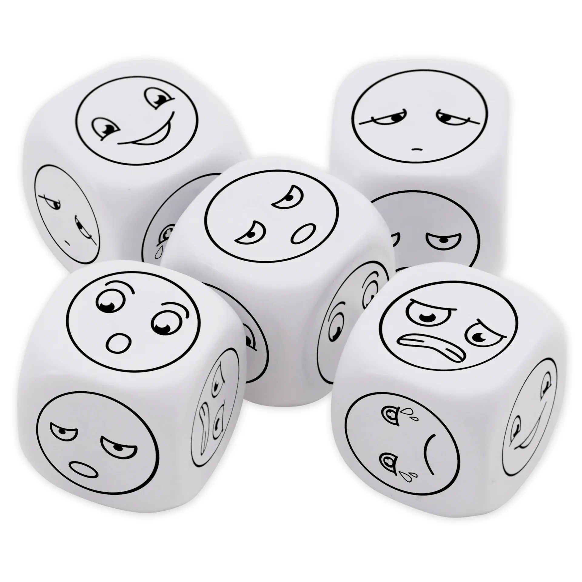 TimeTEX - Set de zaruri "6 fețe cu emoții diferite", 5 bucăți