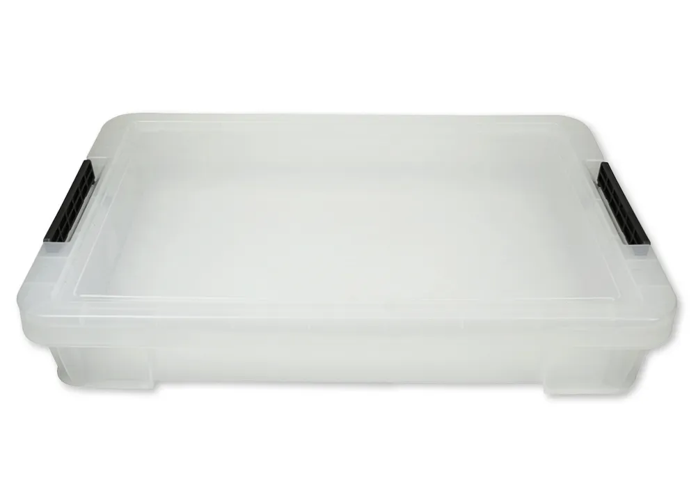 Caja de plástico apilable, transparente, 12 litros (A3)