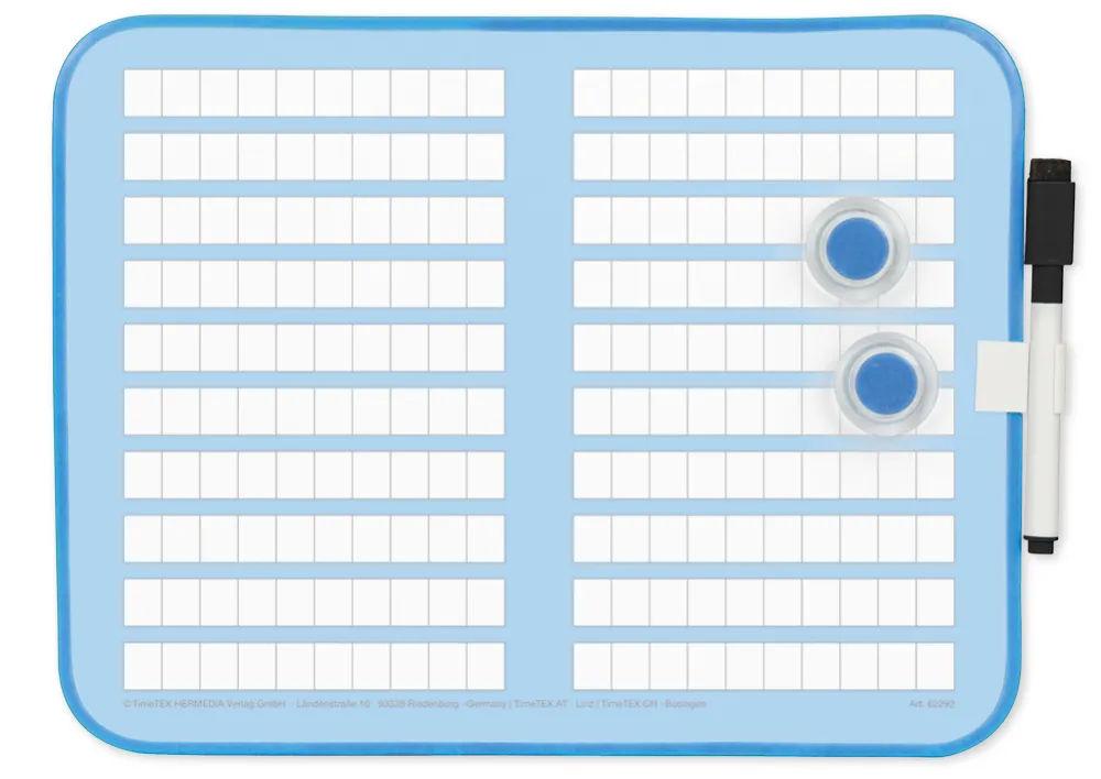 Prima-Colori matteövningswhiteboard, 4-delad, magnetisk