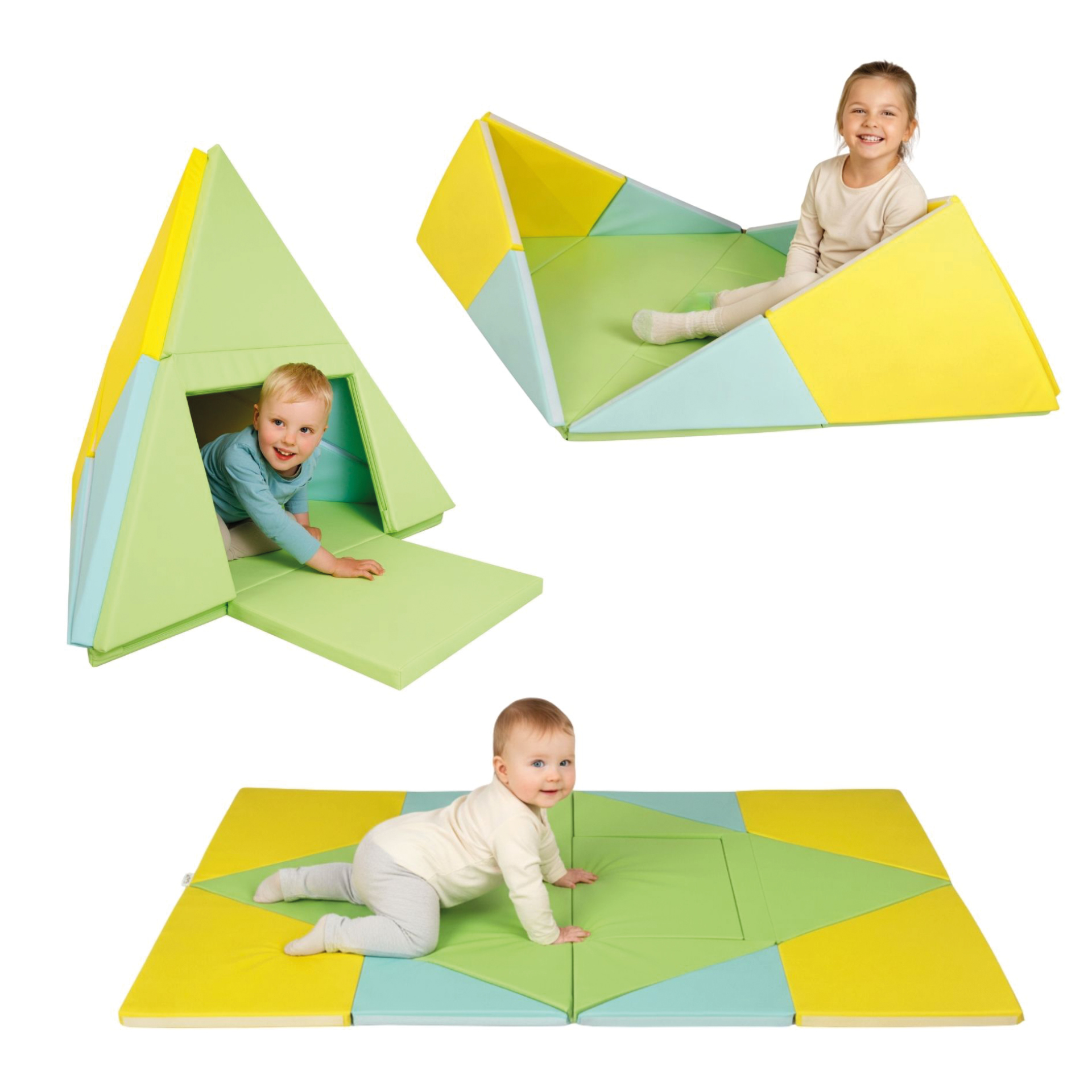 TimeTEX Spielmatte 3in1, faltbar zu Spielzelt und Boot