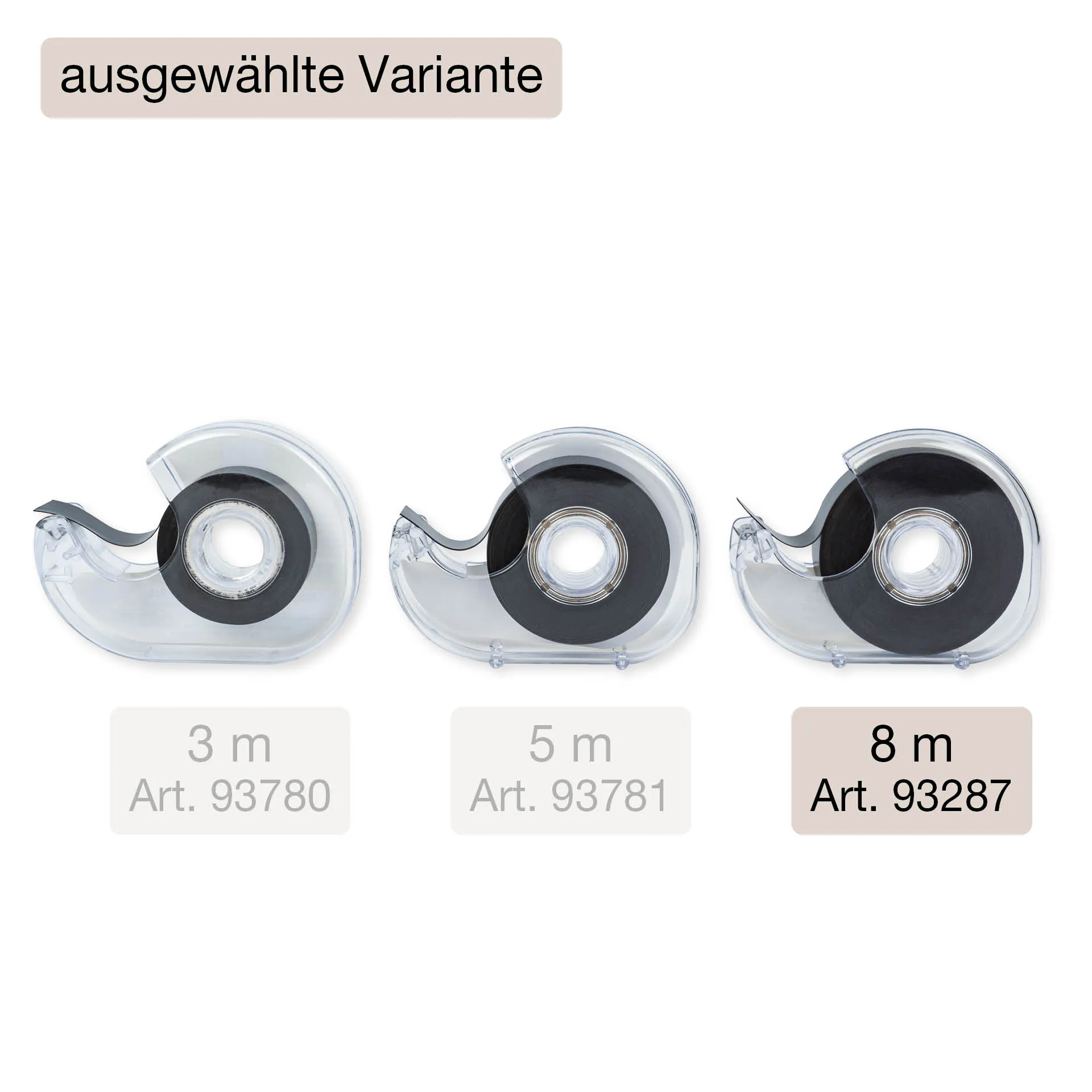 Magnet-Streifen-Abroller, selbstklebend, 19 mm, 8 m