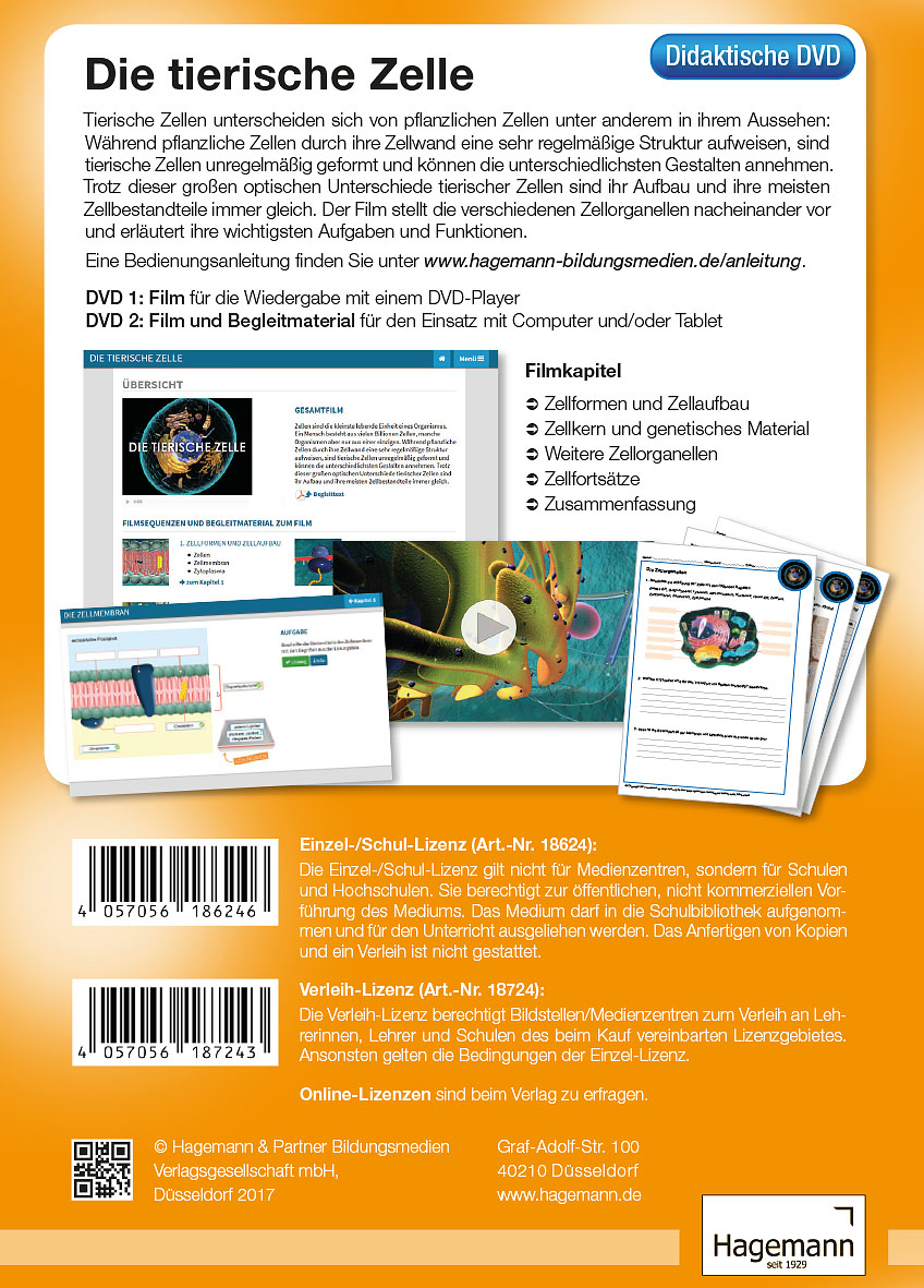 Didaktische DVD Hagemann in 3D – Die tierische Zelle (tabletfähig)