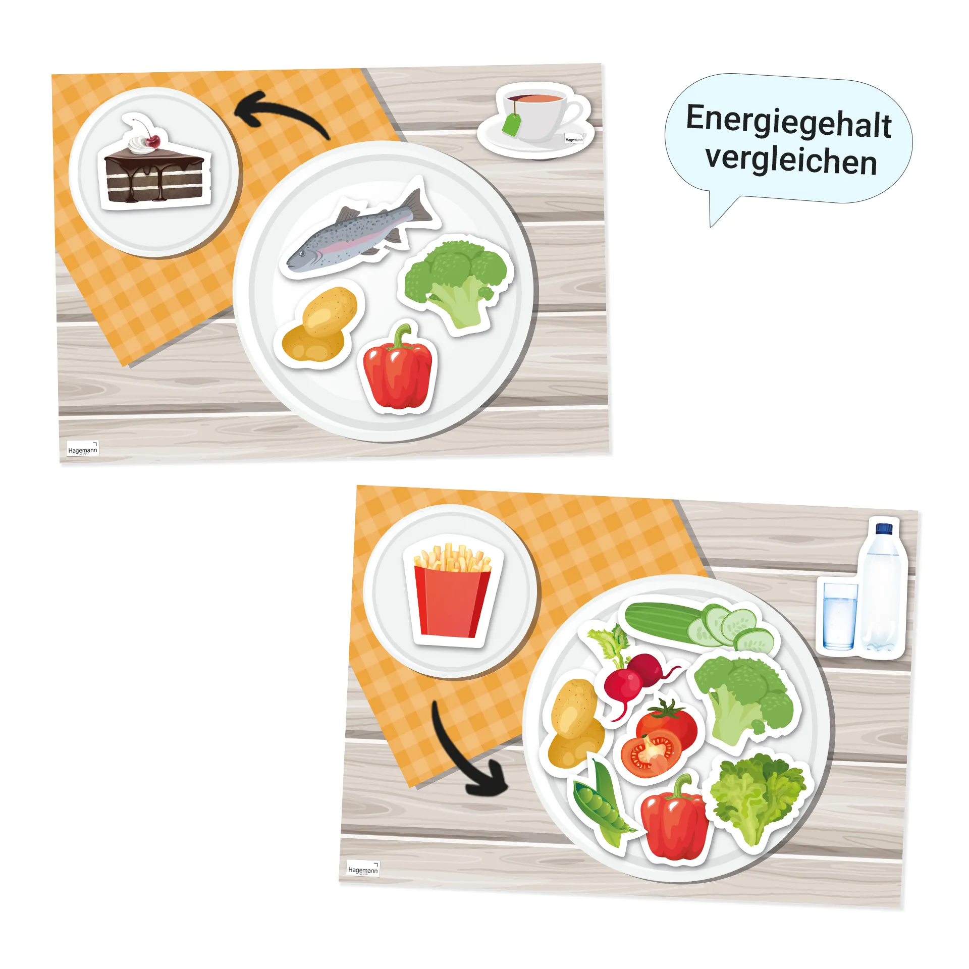 Set Gesunde Mahlzeiten mit Ernährungspyramide, magnetisch, 80-tlg.
